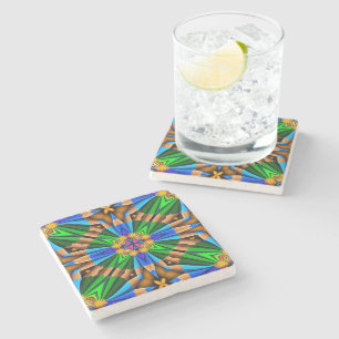 Dessous-de-verre En Pierre Motif Fleurs Abstraites uniques