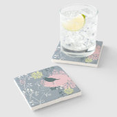 Dessous-de-verre En Pierre Motif floral 10 (Côté)