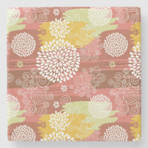 Dessous-de-verre En Pierre Motif floral 2
