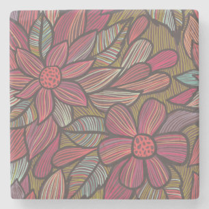 Dessous-de-verre En Pierre Motif floral 4