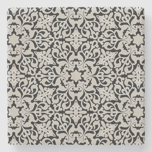 Dessous-de-verre En Pierre Motif floral arabe (Devant)