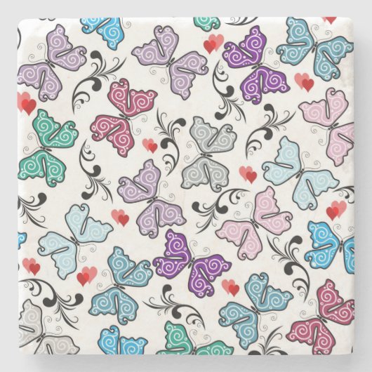 Dessous-de-verre En Pierre Motif floral de Valentine (Devant)