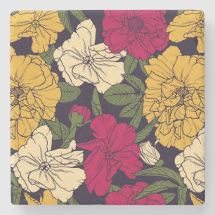 Dessous-de-verre En Pierre Motif floral élégant