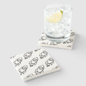 Dessous-de-verre En Pierre Motif Flying Rocket Sketch (Côté)