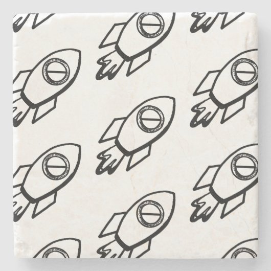 Dessous-de-verre En Pierre Motif Flying Rocket Sketch (Devant)