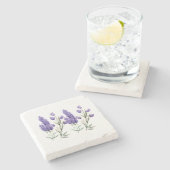 Dessous-de-verre En Pierre Motif français de lavande (Côté)