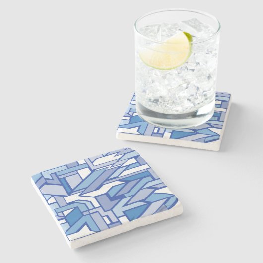 Dessous-de-verre En Pierre Motif géométrique 2 (Côté)