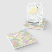 Dessous-de-verre En Pierre Motif géométrique 3 (Côté)