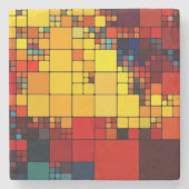 Dessous-de-verre En Pierre Motif géométrique d'arc-en-ciel vibrant abstrait (Devant)