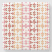 Dessous-de-verre En Pierre motif géométrique des rayures rouges ikat (Devant)