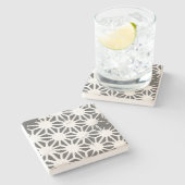 Dessous-de-verre En Pierre Motif géométrique gris charbon (Côté)