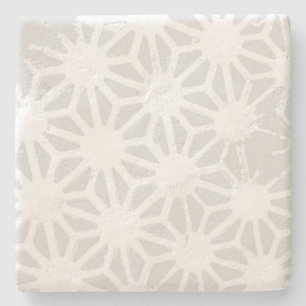 Dessous-de-verre En Pierre Motif géométrique gris pâle