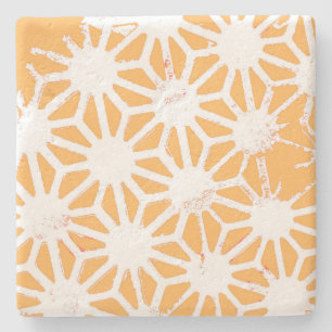 Dessous-de-verre En Pierre Motif géométrique jaune