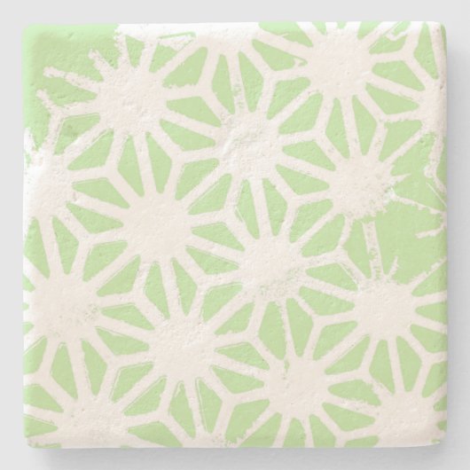 Dessous-de-verre En Pierre Motif géométrique vert pomme (Devant)