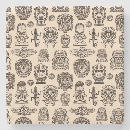 Dessous-de-verre En Pierre Motif inspiré par Aztec (Devant)