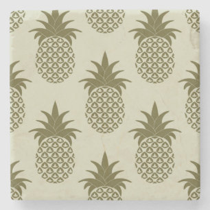 Dessous-de-verre En Pierre Motif kaki d'ananas