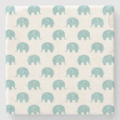 Dessous-de-verre En Pierre Motif mignon turquoise d'éléphant (Devant)