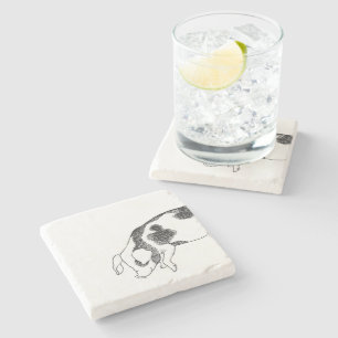 Dessous-de-verre En Pierre Motif minimaliste de Cottagecore vintage représent