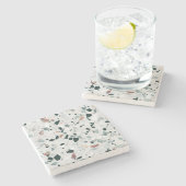 Dessous-de-verre En Pierre Motif moderne Abstrait Terrazzo (Côté)