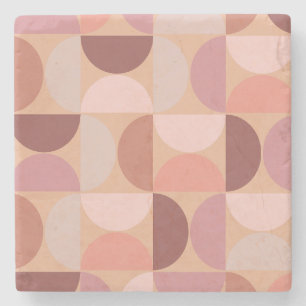 Dessous-de-verre En Pierre Motif moderne du milieu du siècle Peach Fuzz