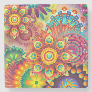 Dessous-de-verre En Pierre Motif multicolore Art Déco