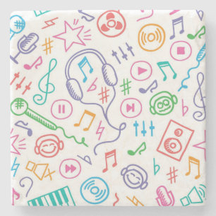 Dessous-de-verre En Pierre Motif musical