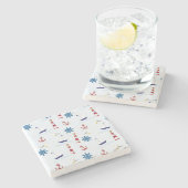 Dessous-de-verre En Pierre Motif nautique (Côté)