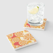 Dessous-de-verre En Pierre Motif orange (Côté)