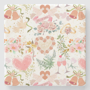 Dessous-de-verre En Pierre motif ornements mariages