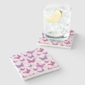 Dessous-de-verre En Pierre motif papillon 2 (Côté)