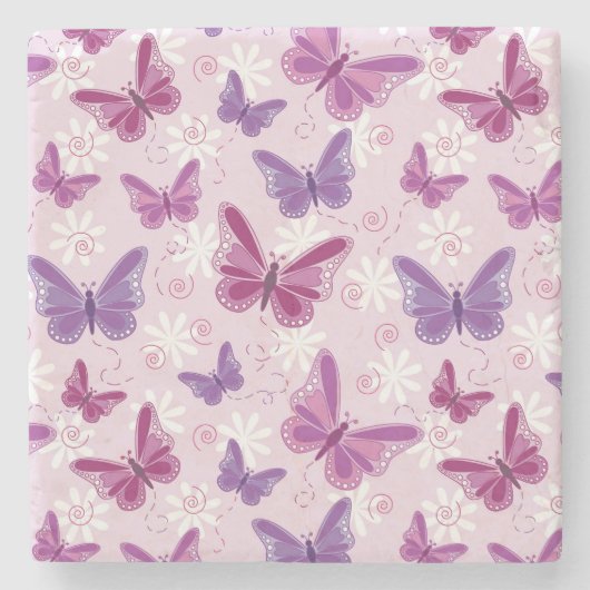 Dessous-de-verre En Pierre motif papillon 2 (Devant)