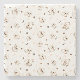 Dessous-de-verre En Pierre Motif Pastel Sheep