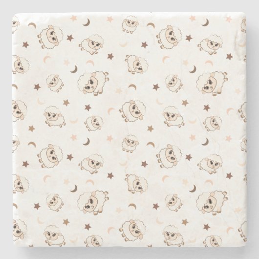 Dessous-de-verre En Pierre Motif Pastel Sheep (Devant)