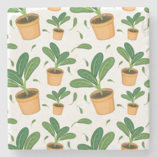 Dessous-de-verre En Pierre motif plante (Devant)