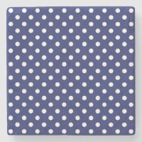 Motif Pois Blanc Bleu marine