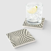 Dessous-de-verre En Pierre Motif Poster de animal Zebra Stripe (Côté)