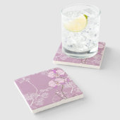 Dessous-de-verre En Pierre Motif pourpre d'orchidée (Côté)