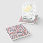 Dessous-de-verre En Pierre Motif rayé 2 (Côté)