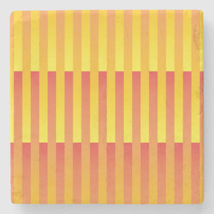 Dessous-de-verre En Pierre Motif rayé jaune orange