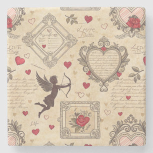 Dessous-de-verre En Pierre Motif romantique de vintage Cupid (8)