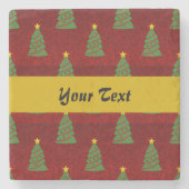 Dessous-de-verre En Pierre Motif sans couture avec arbres de Noël (Devant)