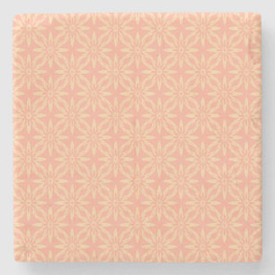 Dessous-de-verre En Pierre Motif sans couture de fleur jaune de melon
