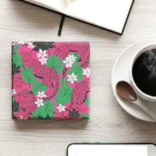 Dessous-de-verre En Pierre Motif sans couture de léopard rose vif jungle trop