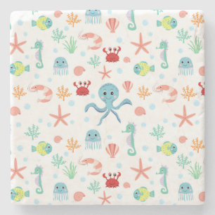 Dessous-de-verre En Pierre Motif Sea World