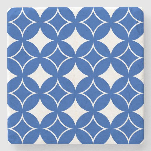 Dessous-de-verre En Pierre Motif shippo bleu et blanc (Devant)