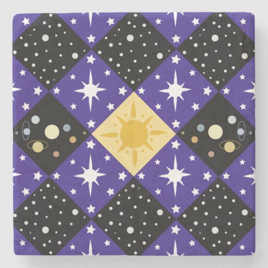 Dessous-de-verre En Pierre Motif spatial (Devant)