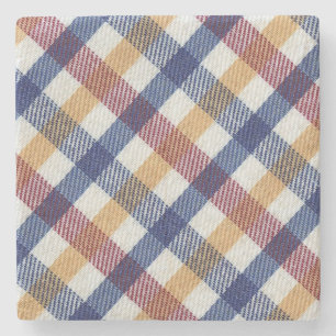 Dessous-de-verre En Pierre Motif Tartan multicolore
