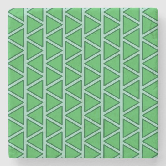 Dessous-de-verre En Pierre Motif triangle vert trois tons Abstrait (Devant)