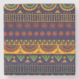 Dessous-de-verre En Pierre Motif tribal, polyvalent pour diverses utilisation