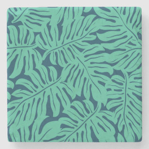 Dessous-de-verre En Pierre Motif tropical de feuille de Monstera